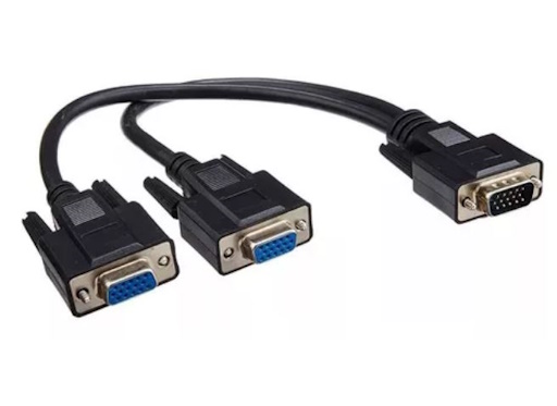Cable Vga Y Splitter Adaptador 2 Salidas 1 Entrada Duplica Cable VGA Splitter 1 Macho 2 hembras - Imagen 1
