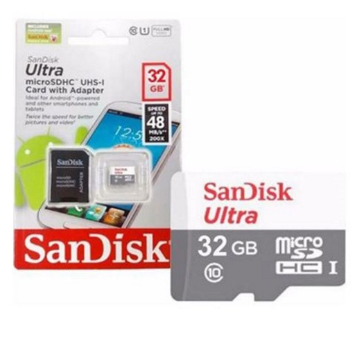 Tarjeta De Memoria MicroSDHC Sandisk Sd 32 Gb Ultra+adaptador 100mb/s