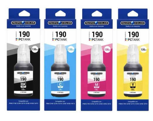 Tinta Compatible Gi-190 Pacific Color Bkymc 135 Ml