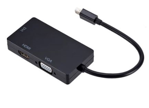 Mini DisplayPort a HDMI 4K VGA DVI cable adaptador 3 en 1 1080P Thunderbolt Mini DP a VGA HDMI DVI convertidor para Macs Laptop PC