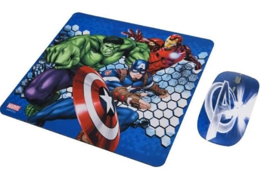 Kit Mouse Inalámbrico Y Mouse Pad Avengers