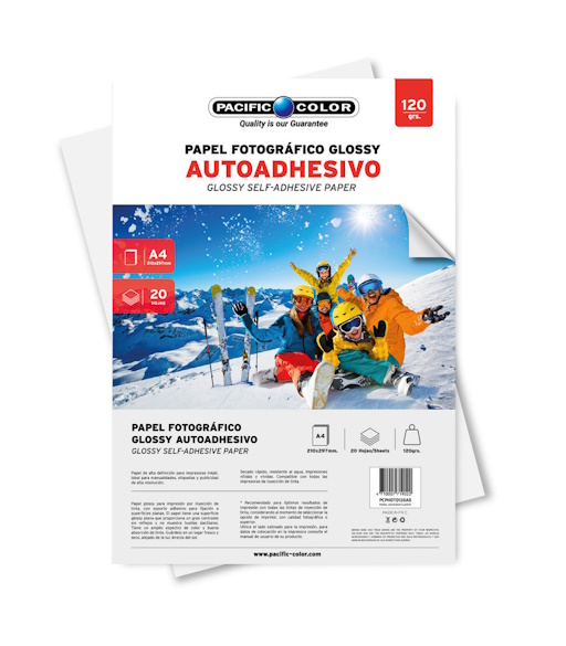 Papel Fotográfico Adhesivo Glossy A4 100 Hojas 120 Gr.